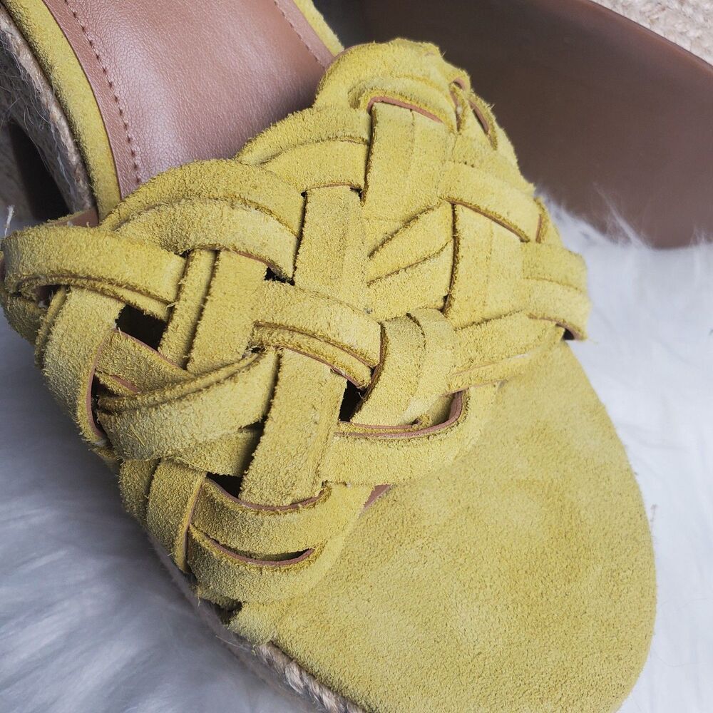 Marc Fisher Yellow Braided Espadrille Platform Sandals - Picture 10 of 10